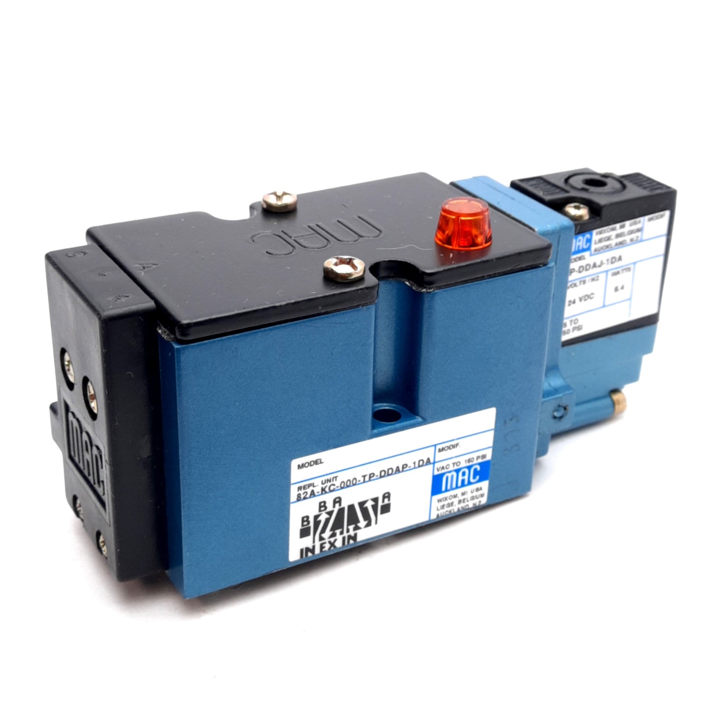 New – Open box MAC 82A-KC-000-TP-DDAP-1DA Solenoid Valve 4-Way 2-Position, 150PSI, 24VDC Coil