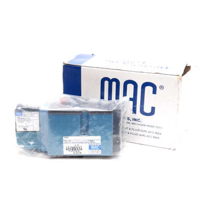 New – Open box MAC 82A-CC-000-TM-DDAP-1DA Solenoid Valve, 4-Way 2-Position, 150PSI, 24VDC Coil