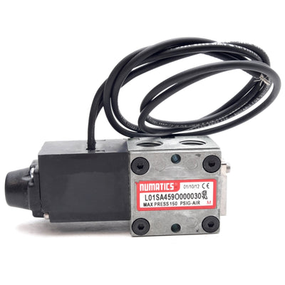 New – Open box Numatics L01SA459O000030 Solenoid Valve, 150PSIG, 1/8in NPTF Ports, 110-120VAC