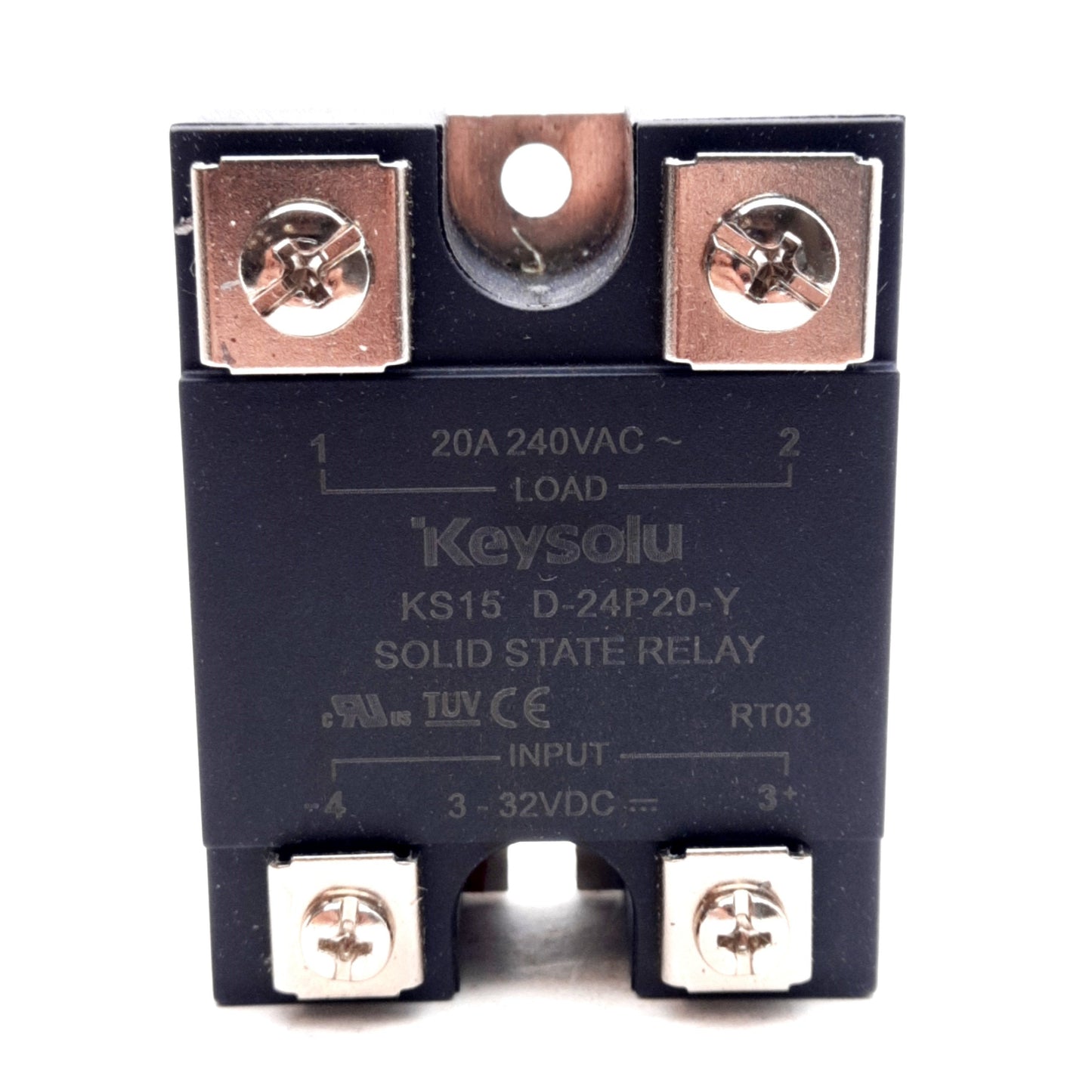 New Lot of 2 Keysolu KS15 D-24P20-Y SSR Relay, 240VAC 20A Load, 3-32VDC Input