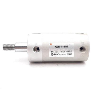 Used SMC NCGBN40-0050 Pneumatic Cylinder, ø1.5in Bore, 1/2in Stroke, 150PSI, NPT1/8