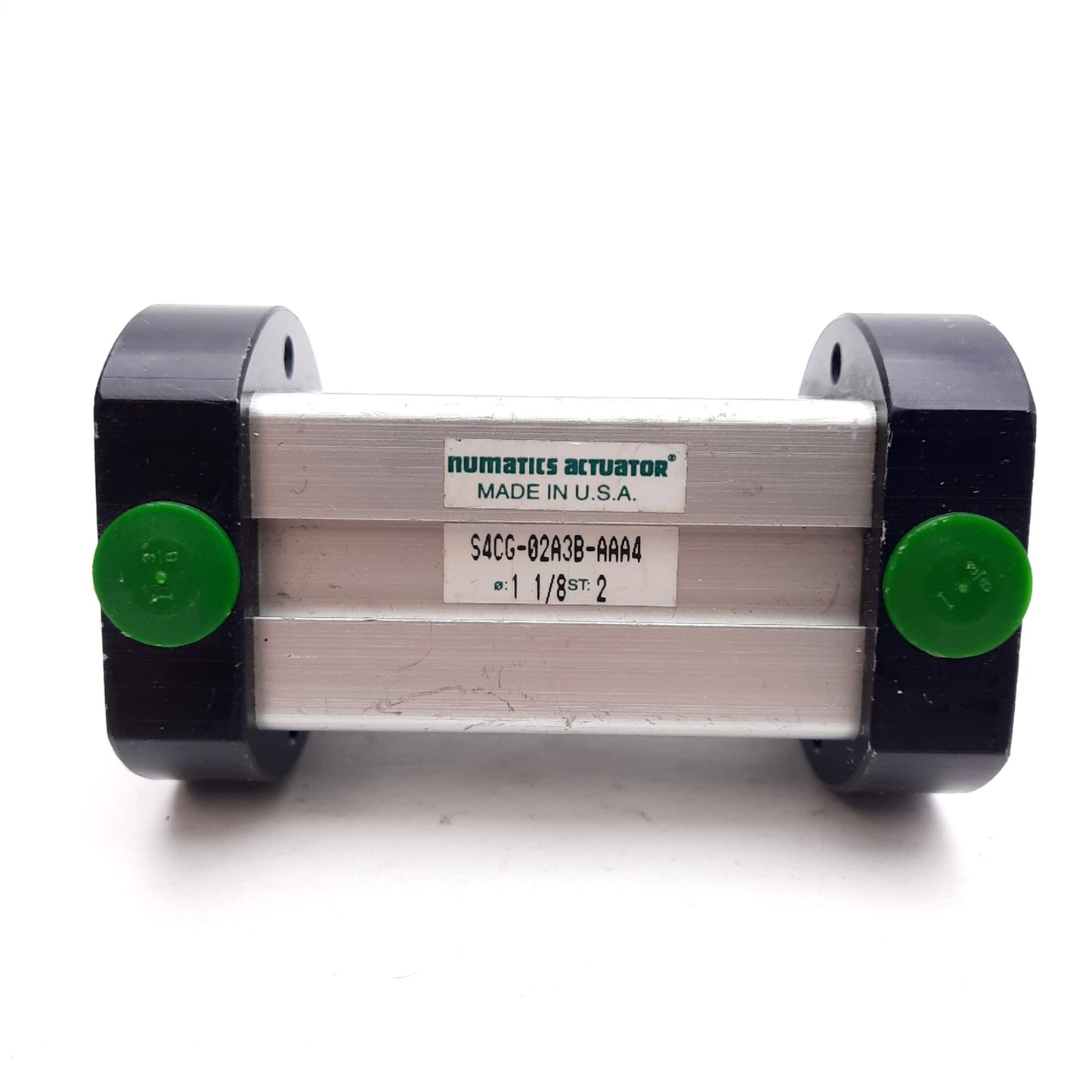 Used Numatics S4CG-02A3B-AAA4 Compact Cylinder, ø1.125in Bore, 2in Stroke, 1/8in NPTF