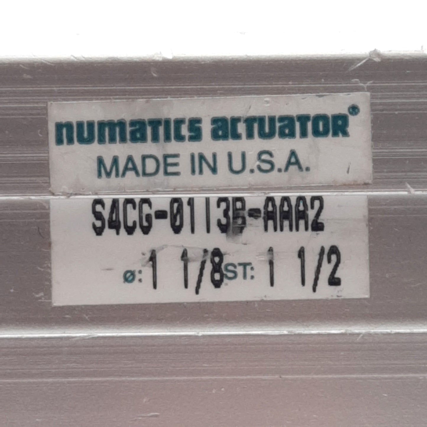 Used Numatics S4CG-01I3B-AAA2 Compact Cylinder ø1.125in Bore 1.5in Stroke 1/8in NPTF
