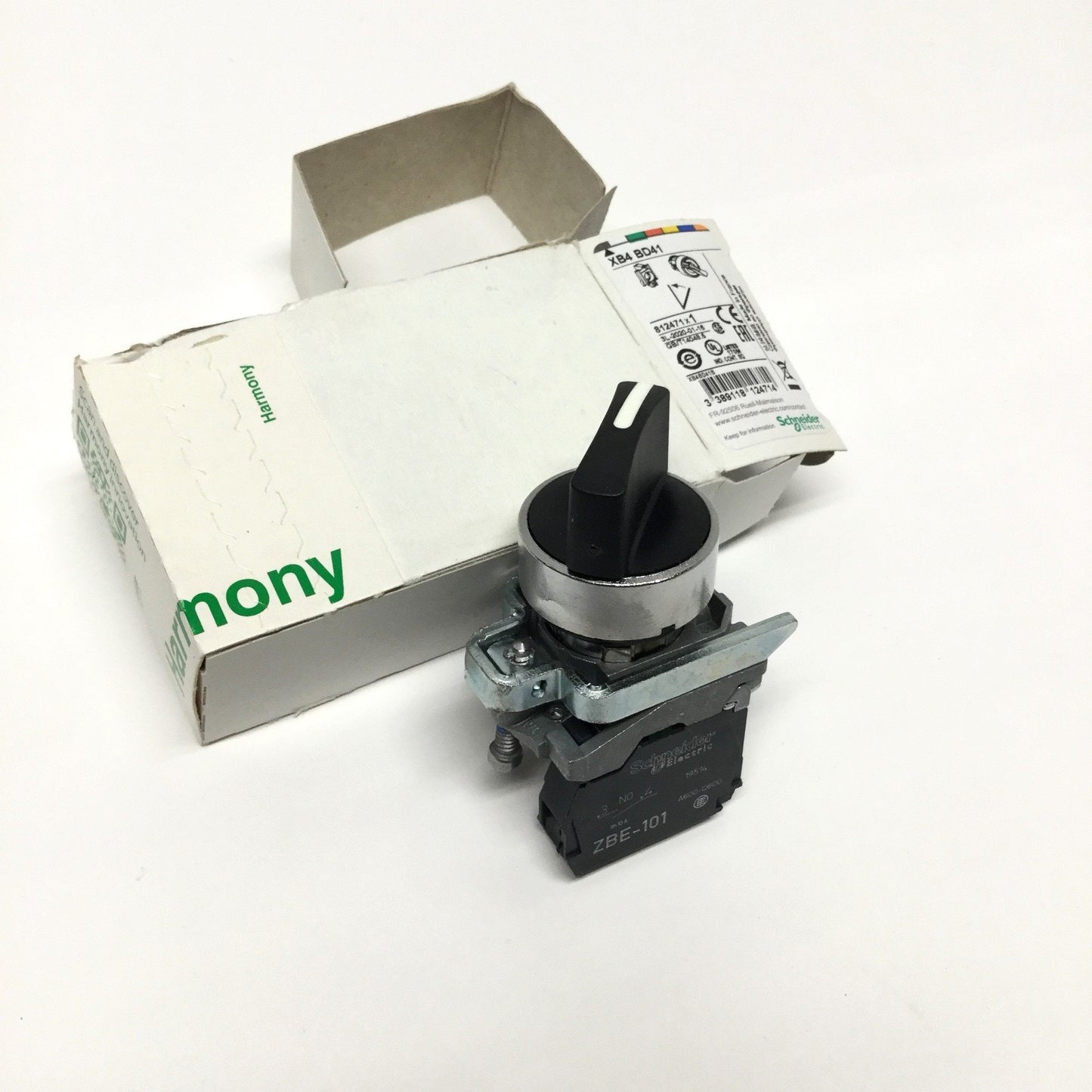 New Schneider XB4BD41 Selector Switch, 2-Position Momentary, ø22mm, 1NO