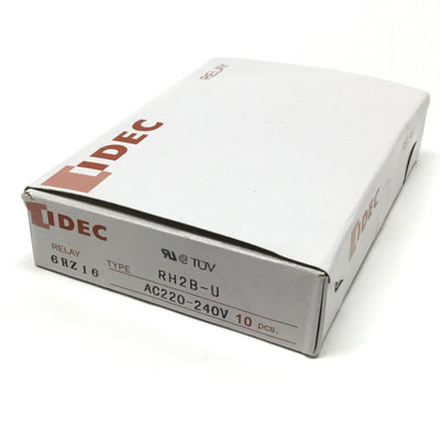 New Box of 10 Idec RH2B-U Ice Cube Control Relays 220-240VAC Coil, DPDT 10A 240VAC