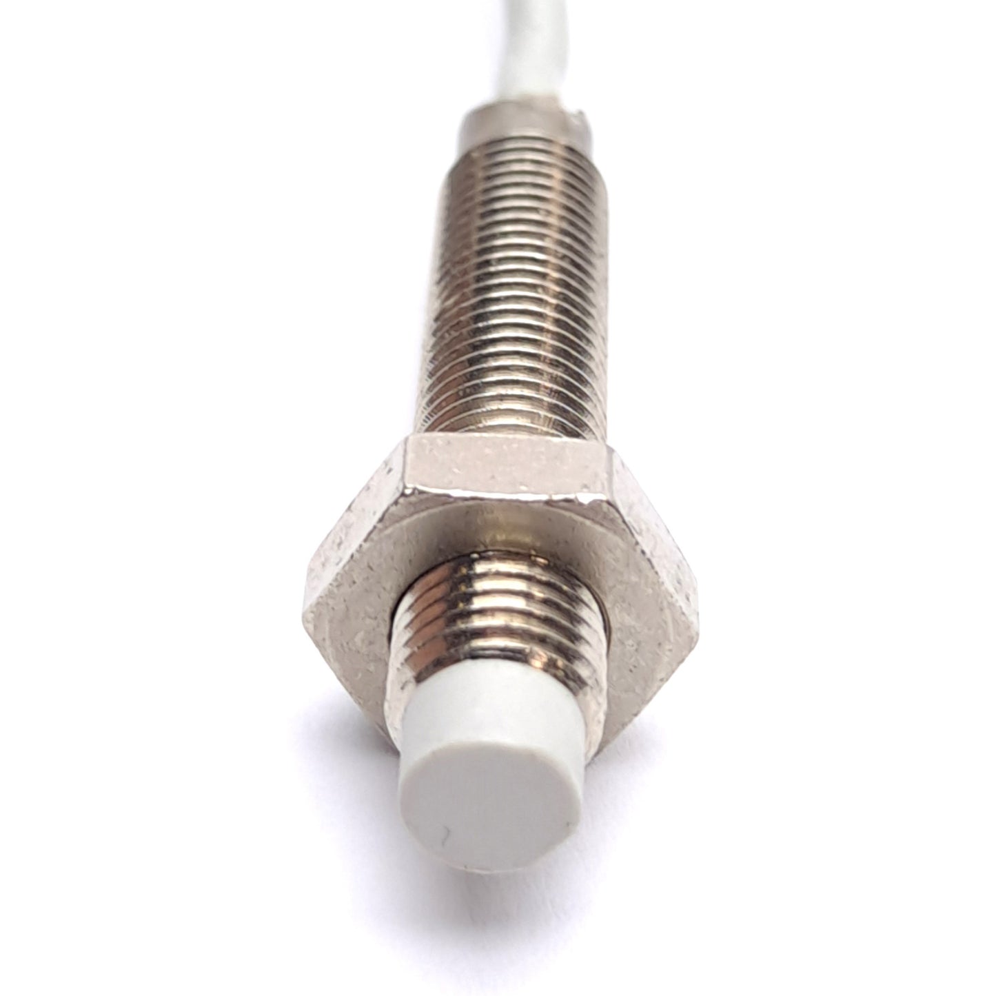 Used Micro Detectors AE1-AN-4A Inductive Proximity Sensor, 4mm Range, ø8mm Barrel