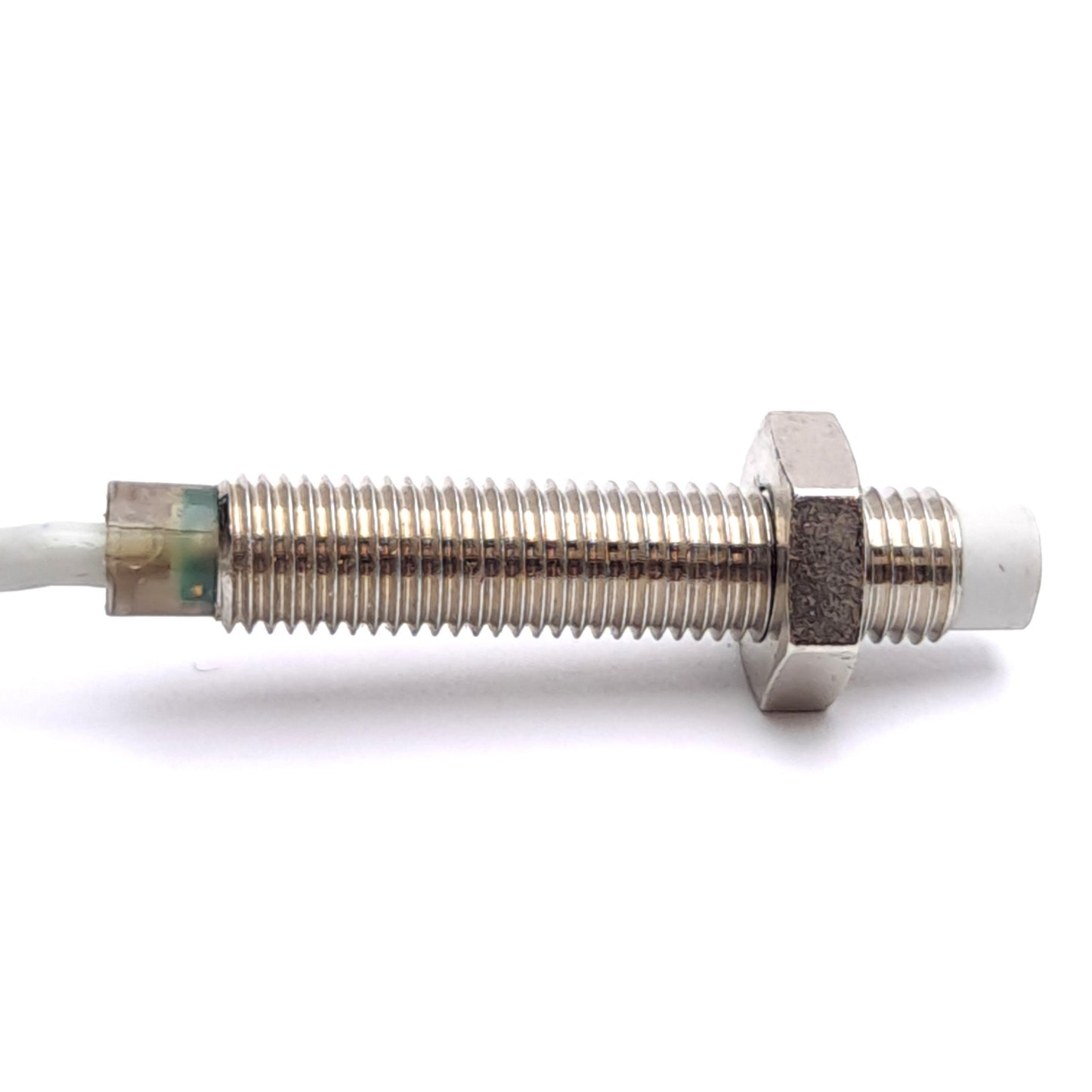 Used Micro Detectors AE1-AN-4A Inductive Proximity Sensor, 4mm Range, ø8mm Barrel