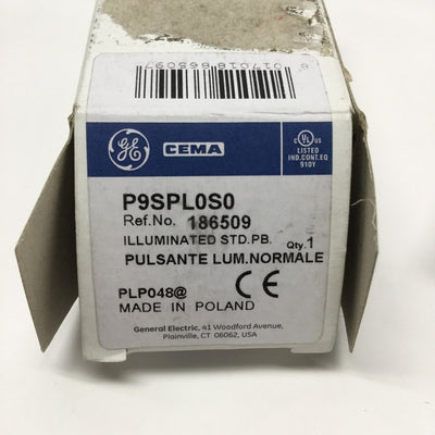 New General Electric P9SPL0S0 186509 Square Illuminated Pushbutton Switch Operator