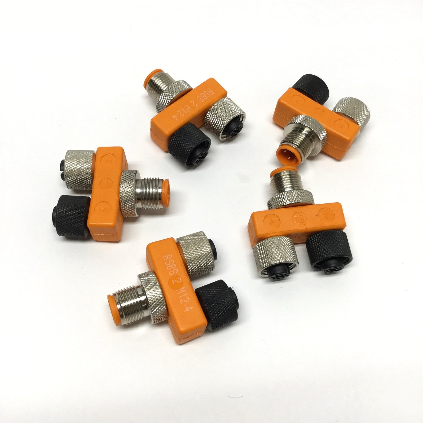 New – Open box Lot of 5 Lumberg ASBS 2 M12-4 Splitter Tee Connector 4-Pin M12 Male to 2x Female