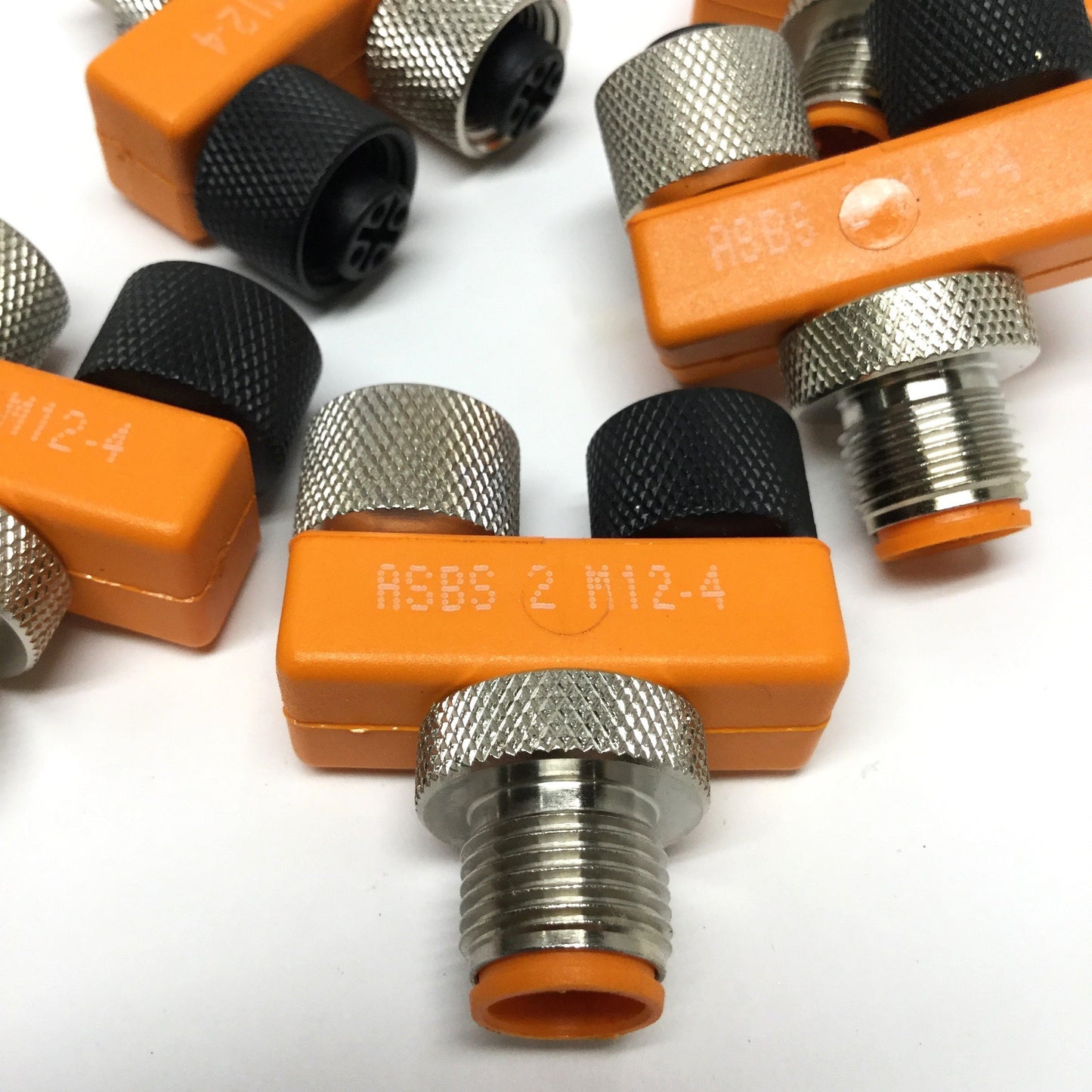 New – Open box Lot of 5 Lumberg ASBS 2 M12-4 Splitter Tee Connector 4-Pin M12 Male to 2x Female