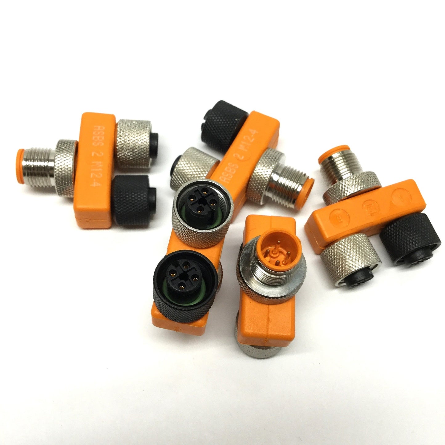 New – Open box Lot of 5 Lumberg ASBS 2 M12-4 Splitter Tee Connector 4-Pin M12 Male to 2x Female