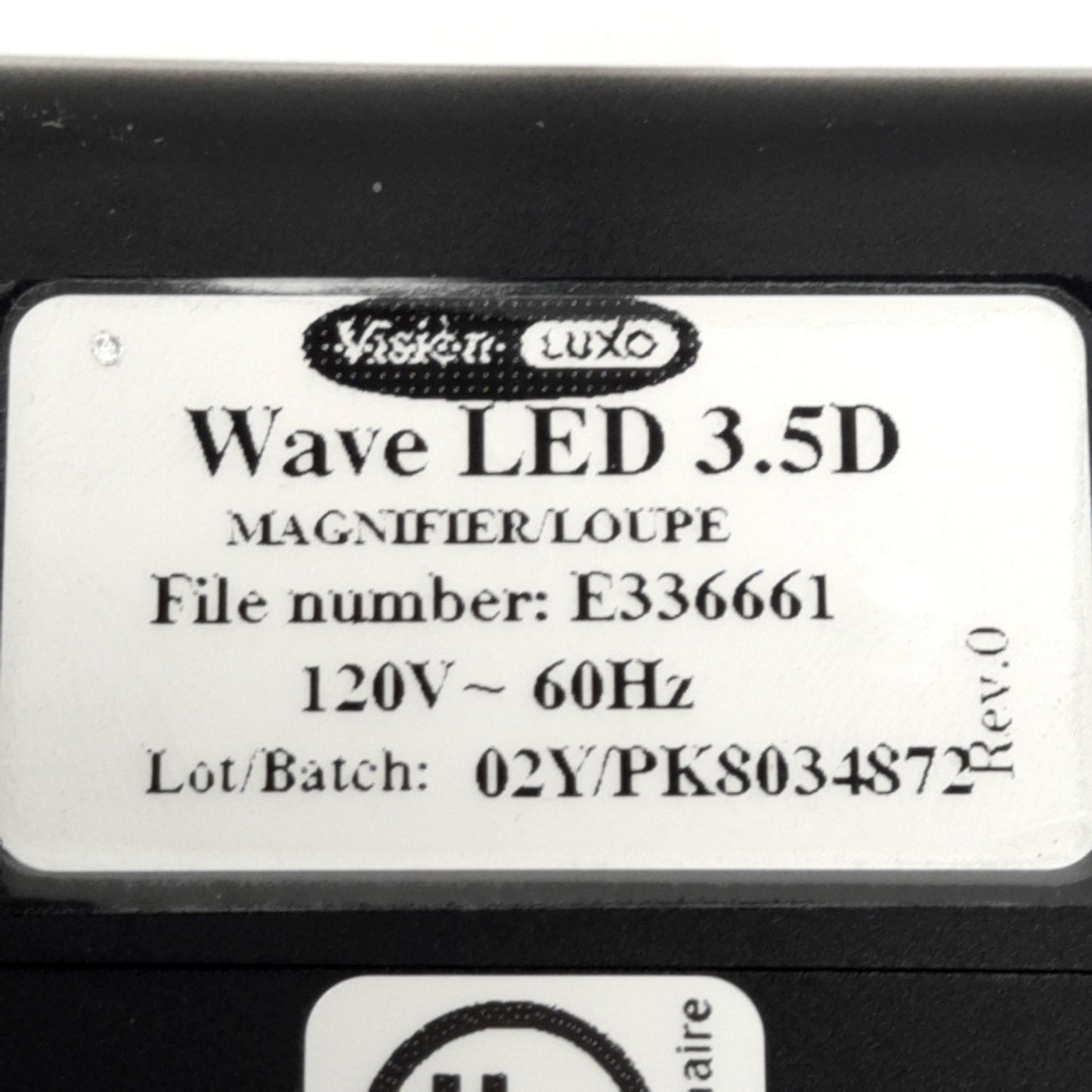 Used Luxo WAL025968 Wave LED Magnifier 3.5-Diopter Lens, 6W Dimmable LEDs 45in 120VAC
