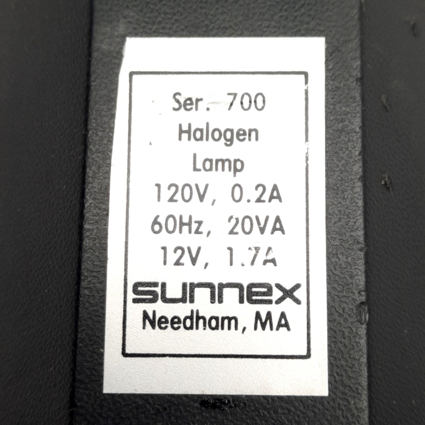 Used Sunnex HS700 Series 700 Gooseneck Halogen Lamp, 20 Watt, 20in Arm, 120VAC
