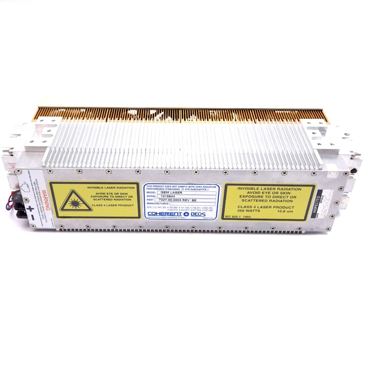 Used Coherent Gem 7227-00-0003 BE Low Power 30W CO2 Laser 48VDC 12A Air-Cooled