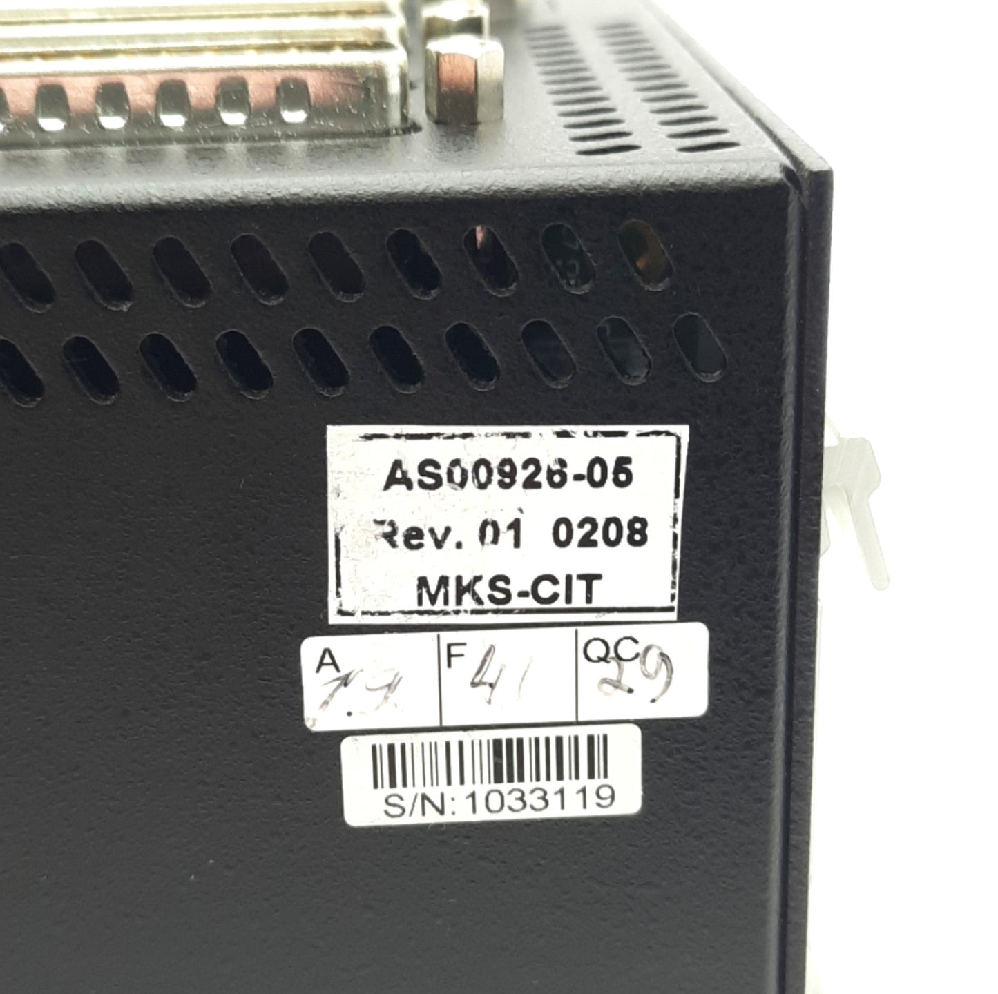 Used MKS RMU AS00926-05 MKS-CIT Logic Controller, 3 Slot + CF, DIDO & 2-AIAO, 24VDC