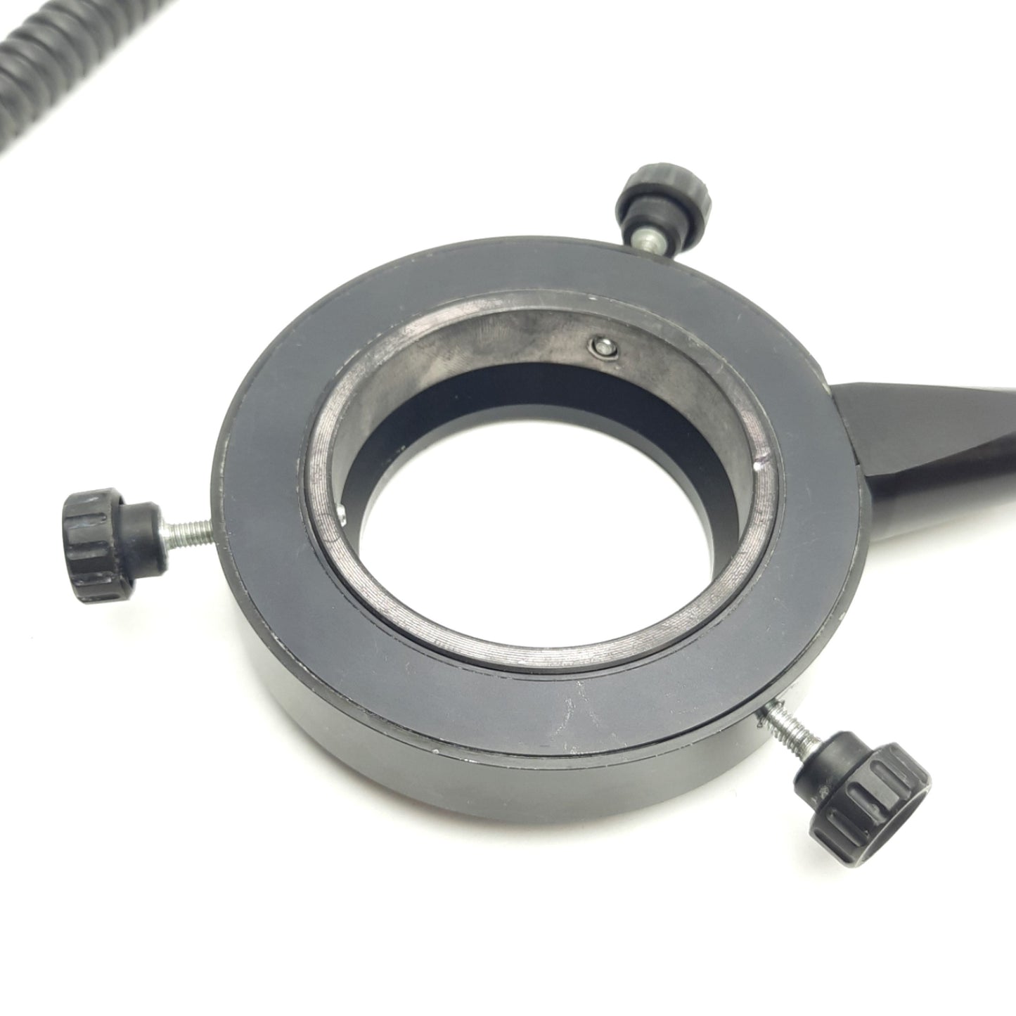 Used Fiber Optic Microscope Light Ring Flex Source, 54mm ID, 92mm OD, 2.5Ft length