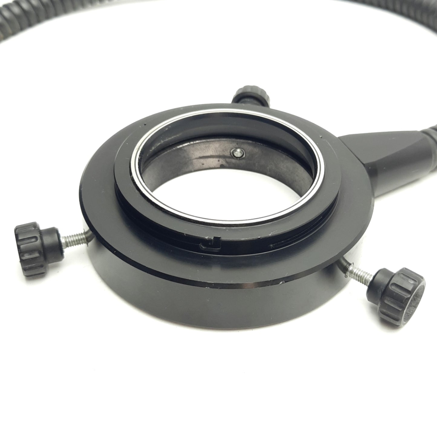Used Fiber Optic Microscope Light Ring Flex Source, 54mm ID, 92mm OD, 2.5Ft length