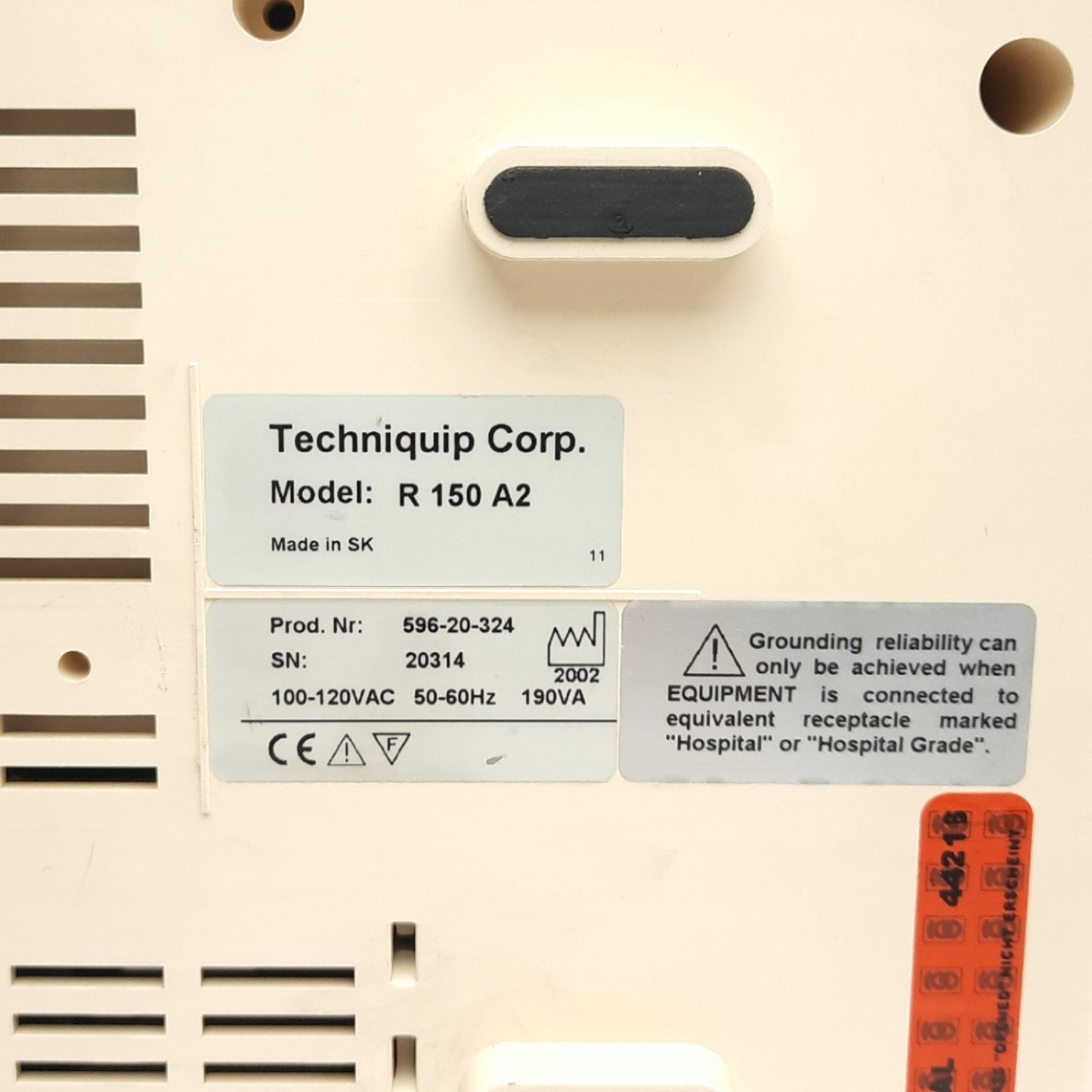 Used Techniquip Corp 596-20-324 R150A2 Fiber Optic Illuminator, 120VAC, 15mm In, EKE