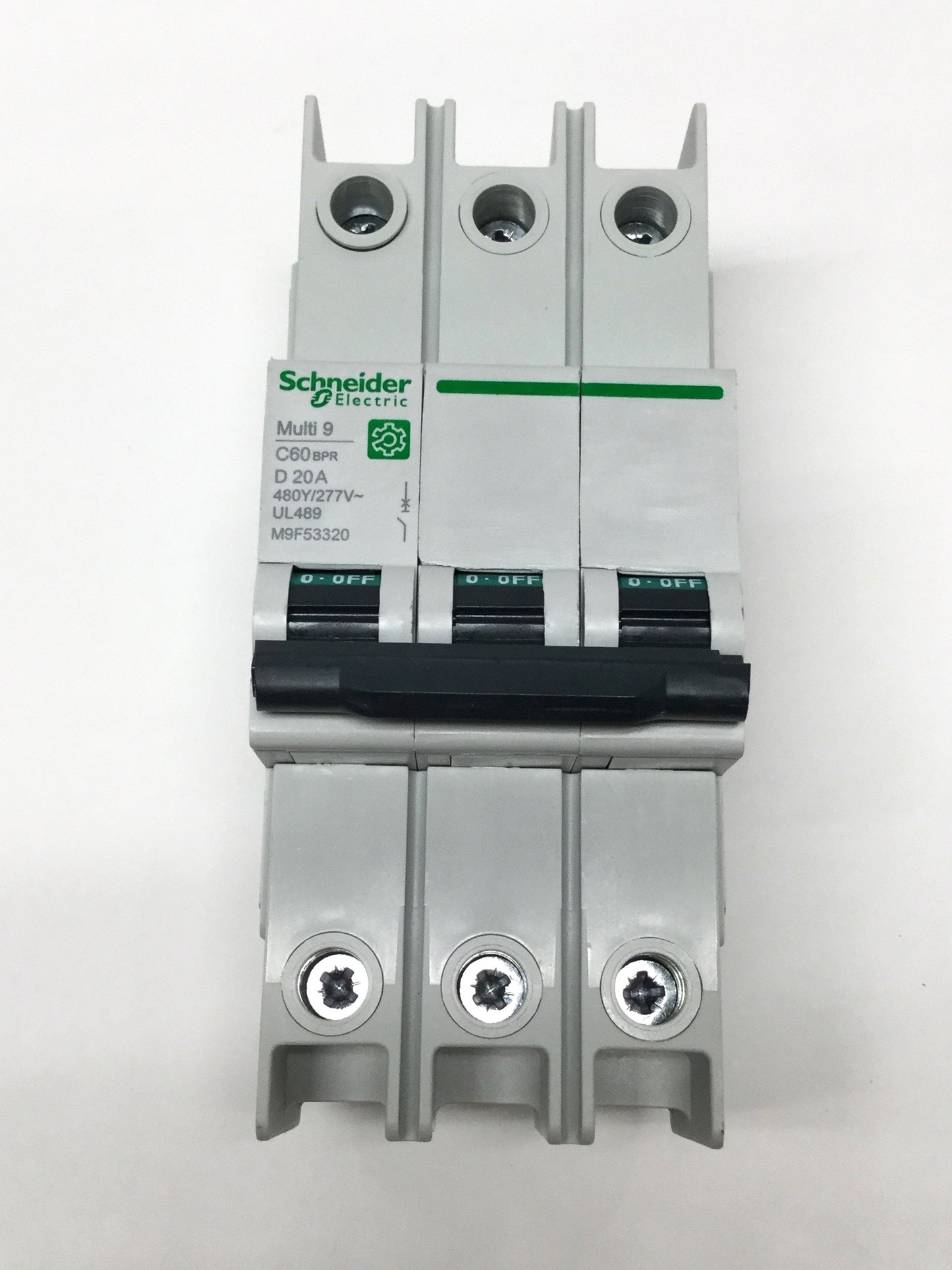 New – Open box Schneider M9F53320 MULTI 9 C60BPR Circuit Breaker, 3-Pole, 20A D-Curve, 440VAC