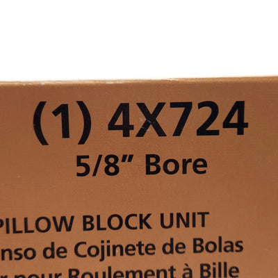 New Dayton 4X724 Pillow Block Bearing ø5/8in Bore 5000RPM 1479lbf Radial Load