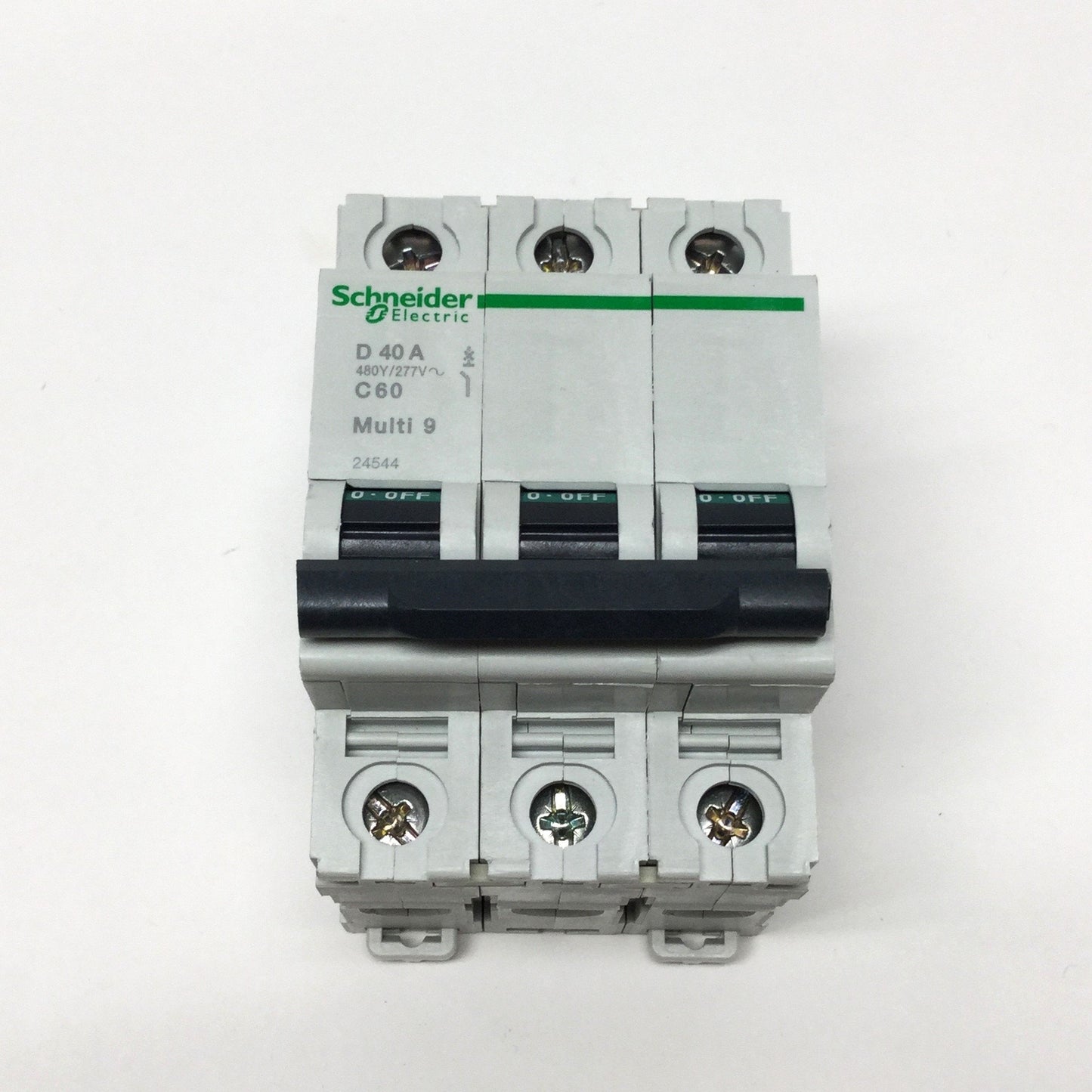 New – Open box Schneider 24544 MULTI 9 C60 Circuit Breaker, 3-Pole, 40A D-Curve, 440VAC