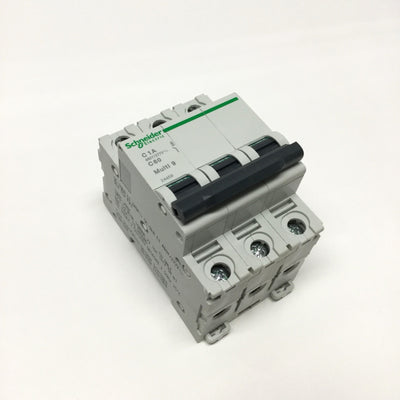 New – Open box Schneider 24459 MULTI 9 C60 Circuit Breaker, 3-Pole, 1A C-Curve, 440VAC