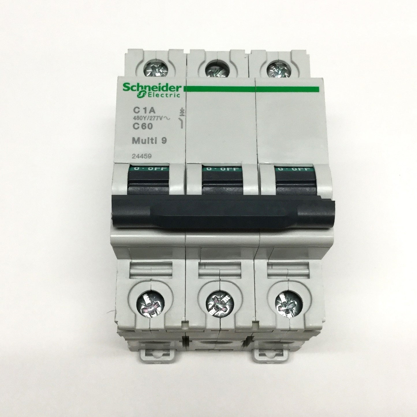 New – Open box Schneider 24459 MULTI 9 C60 Circuit Breaker, 3-Pole, 1A C-Curve, 440VAC