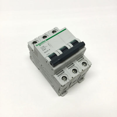 New – Open box Schneider 24460 MULTI 9 C60 Circuit Breaker, 3-Pole, 2A C-Curve, 440VAC
