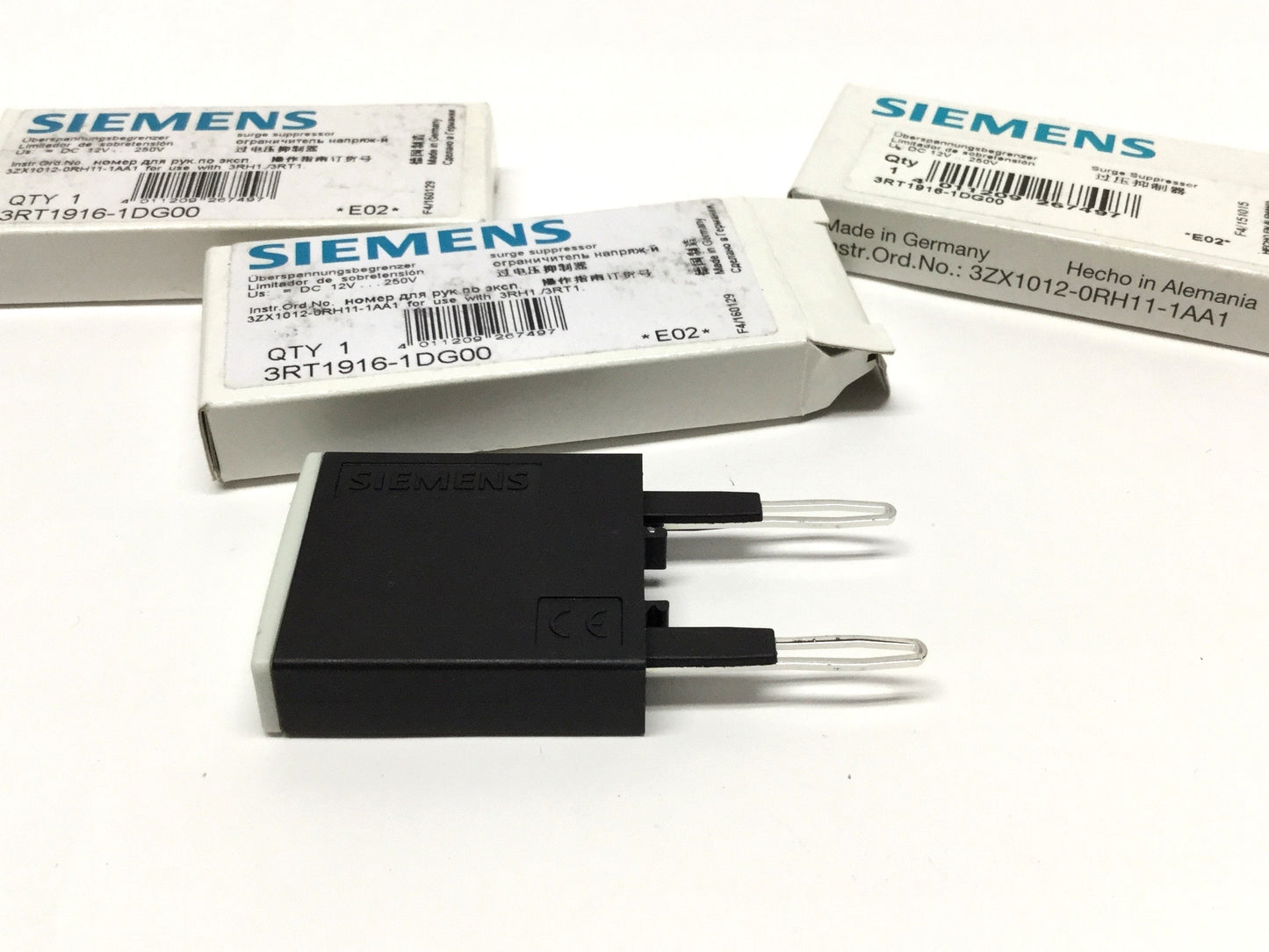 New Lot of 3 Siemens 3RT1916-1DG00 S00 Contactor Surge Suppressor Diodes 12-250VDC