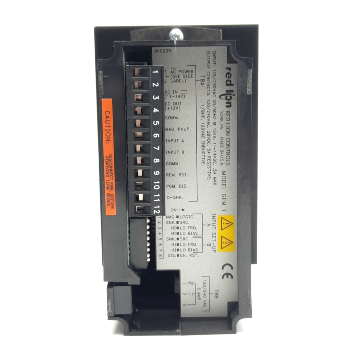 Used Red Lion GEM10061 Panel Counter, 115/230VAC 11-14VDC Supply, Relay Out, *No TBB*