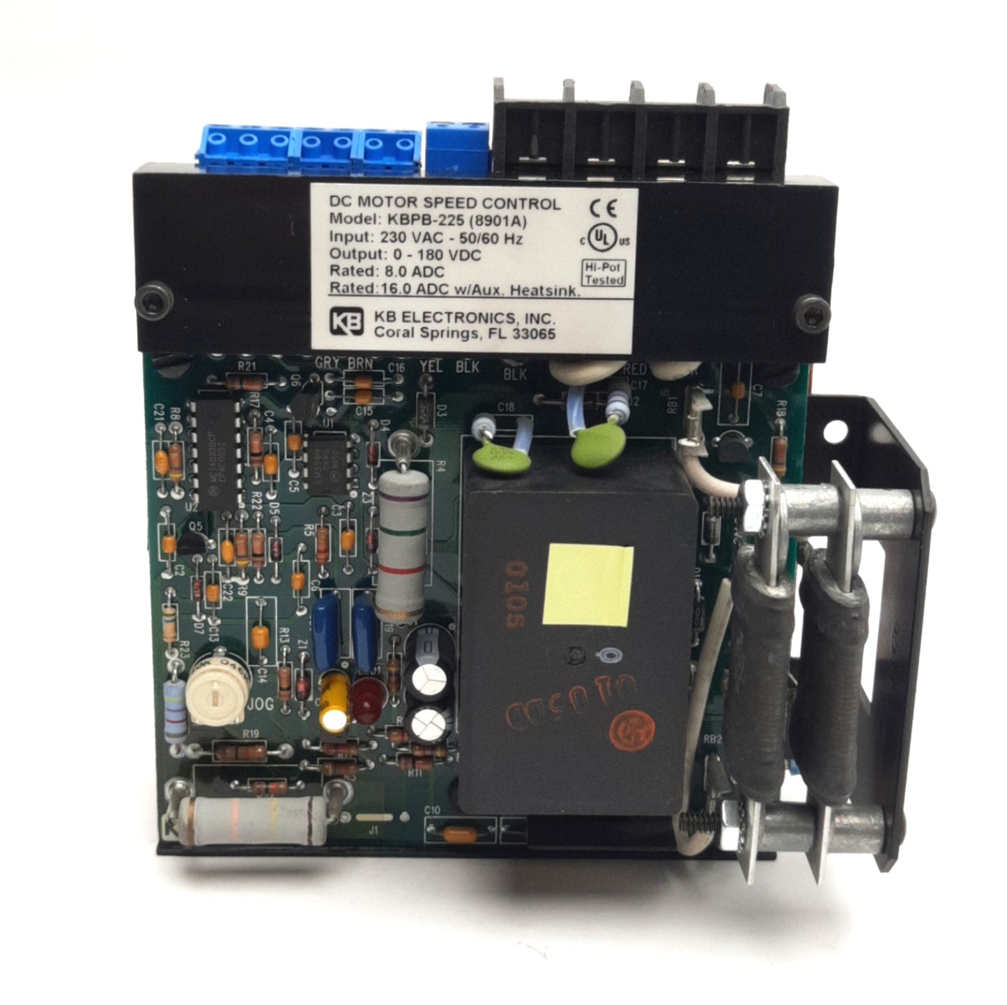 Used KB Electronics KBPB-225 DC Motor Drive 230VAC Input, 0-180VDC 8A Output