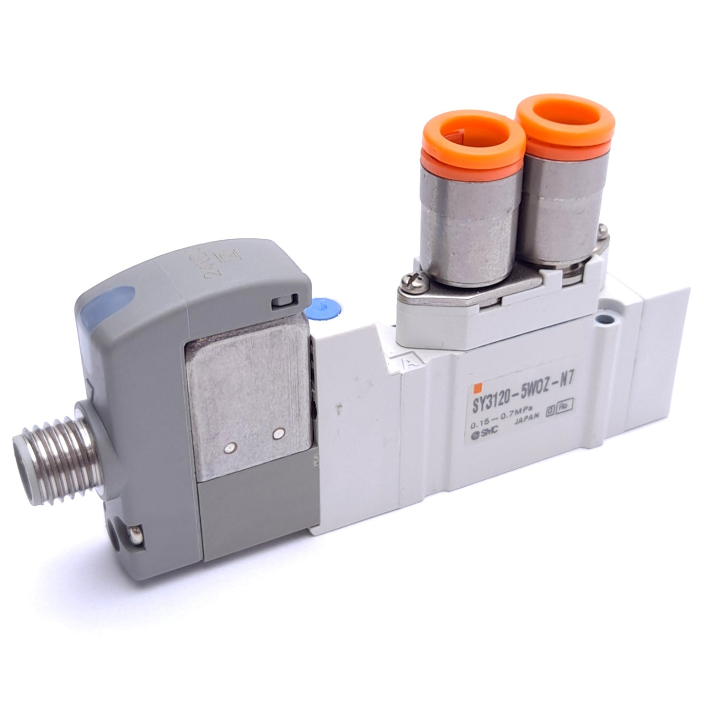 Used SMC SY3120-5WOZ-N7 Solenoid Valve, 0.15-0.7MPa, ø1/4in One-Touch, 24VDC Coil