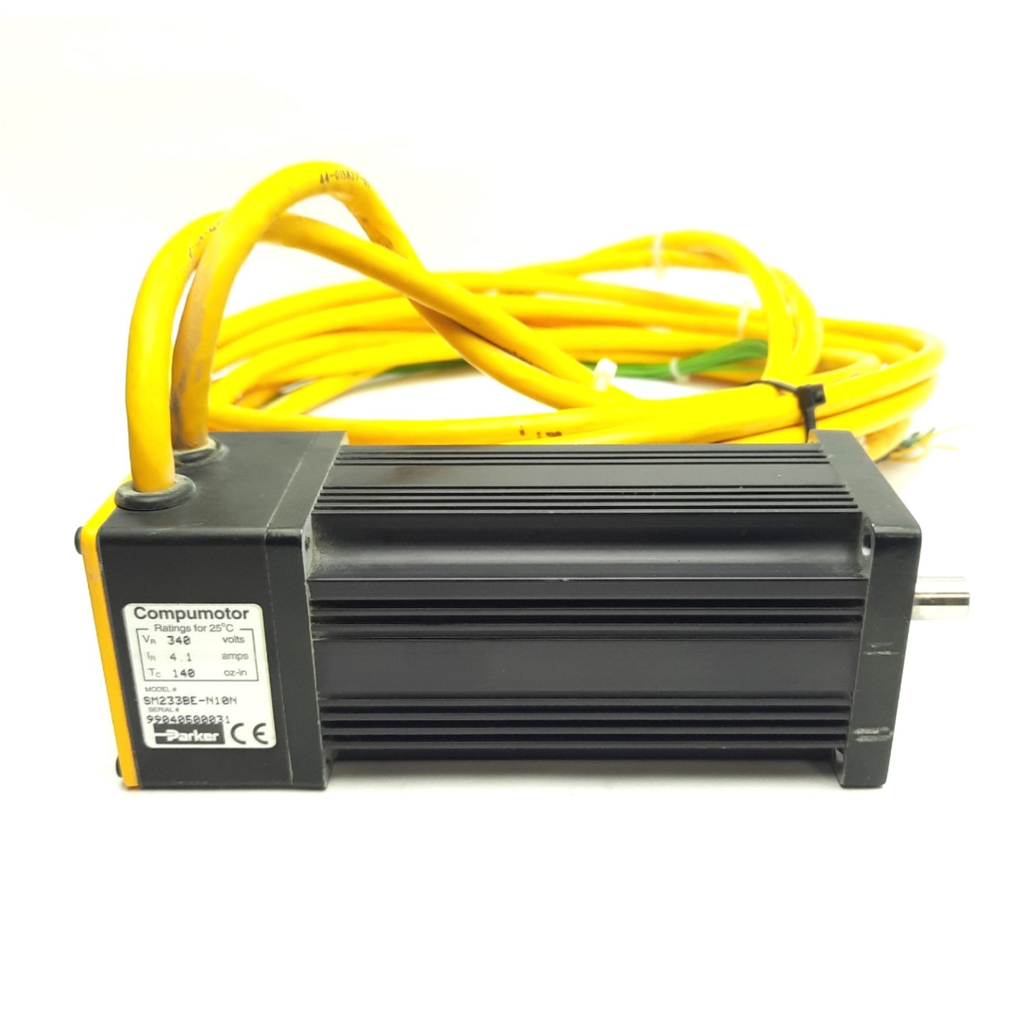 Used Parker Compumotor SM233BE-N10N Servo Motor 140 Oz-In Torque, 4.1A 340V