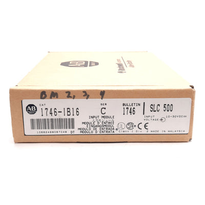 New Allen Bradley 1746-IB16 Ser C SLC500 PLC Input Module, 10-30VDC, 16-Points