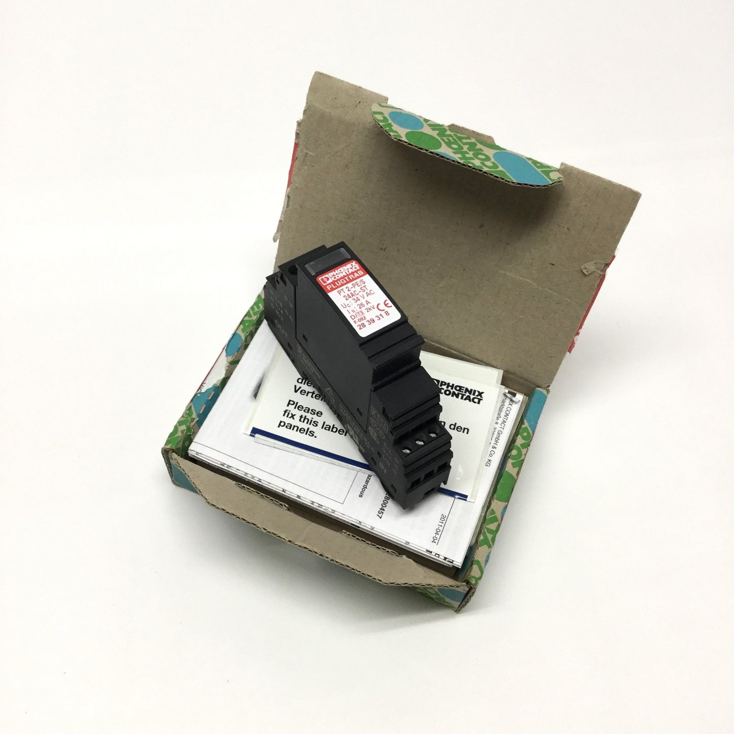 New Phoenix Contact PT2-PE/S 24AC-ST/FM Plugtrab Surge Protector w/Socket 24VAC, 26A