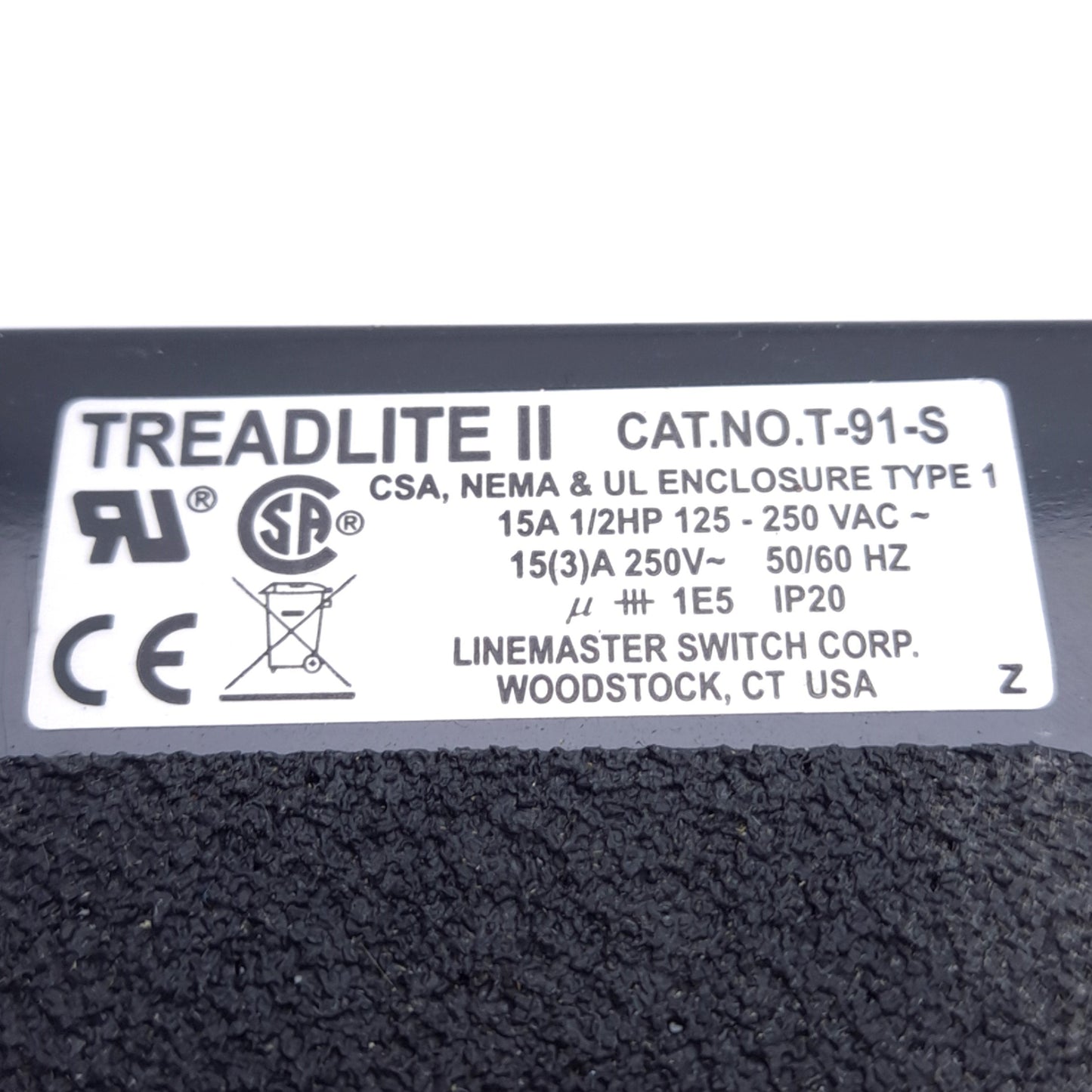 Used Lot of 2 Linemaster T-91-S Treadlite II Momentary Foot Pedal Switch, 250VAC 15A