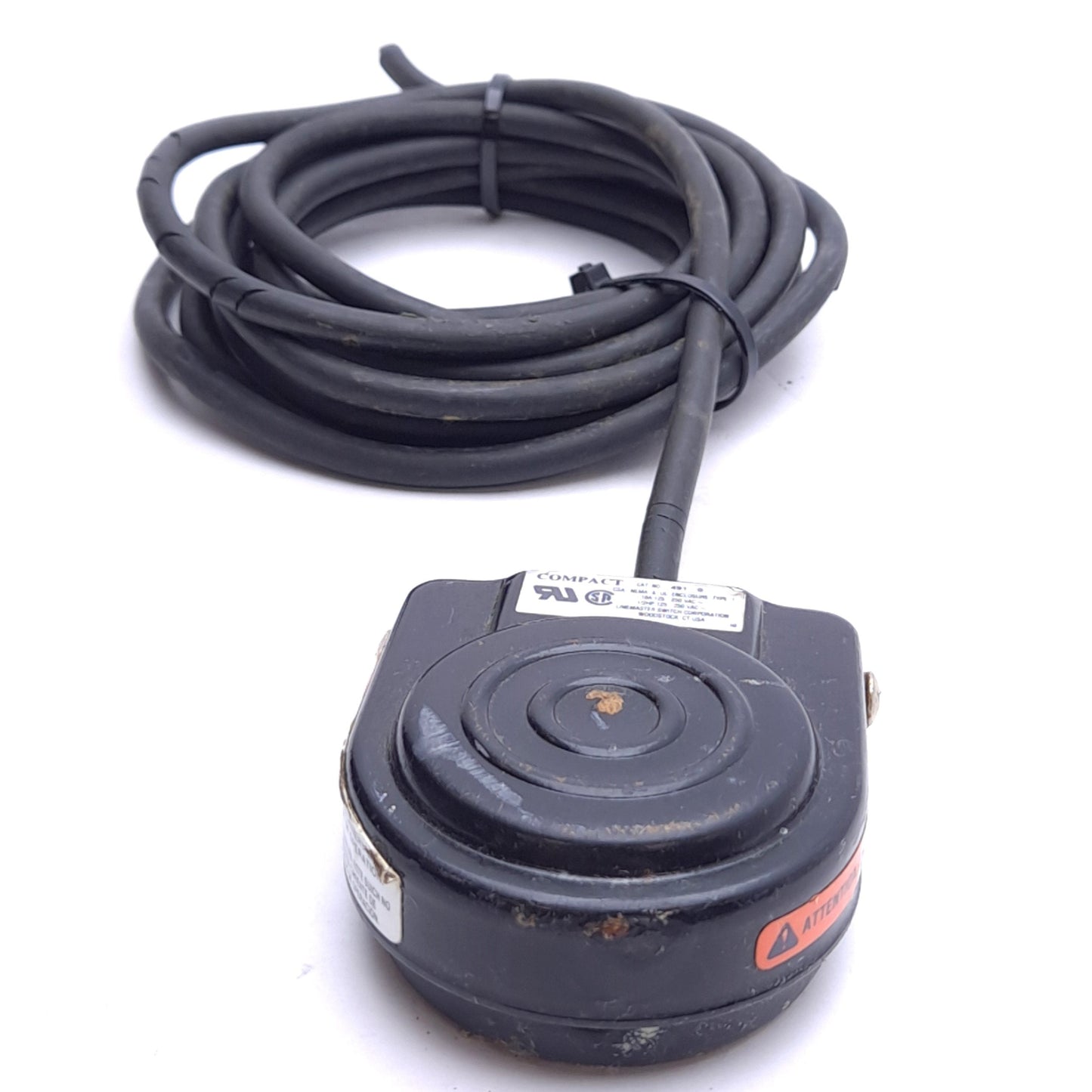 Used Lot of 2 Linemaster 491-S Compact Momentary Foot Switch, 10A 125-250VAC
