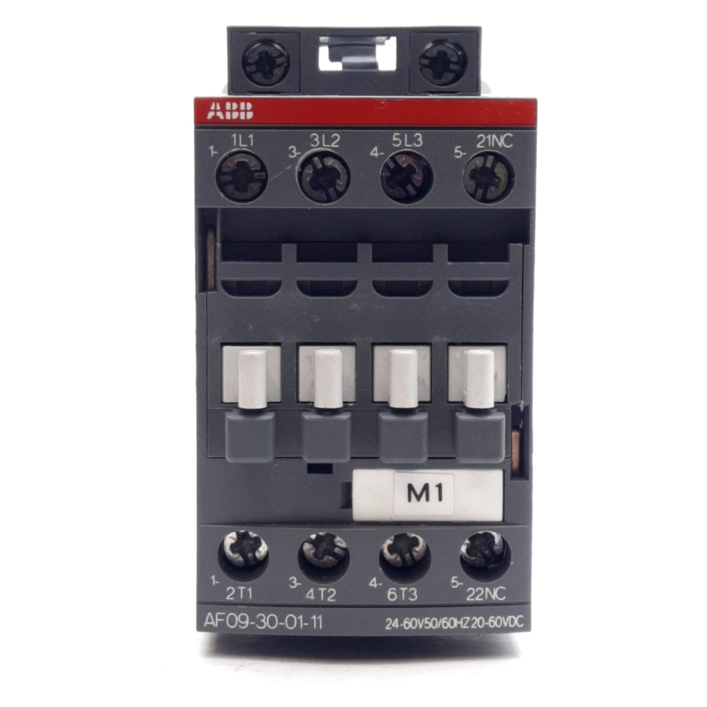 Used ABB AF09-30-01-11 Contactor, 3-Pole+N.C. Aux, 600VAC 25A, 24/20-60VAC/DC Control