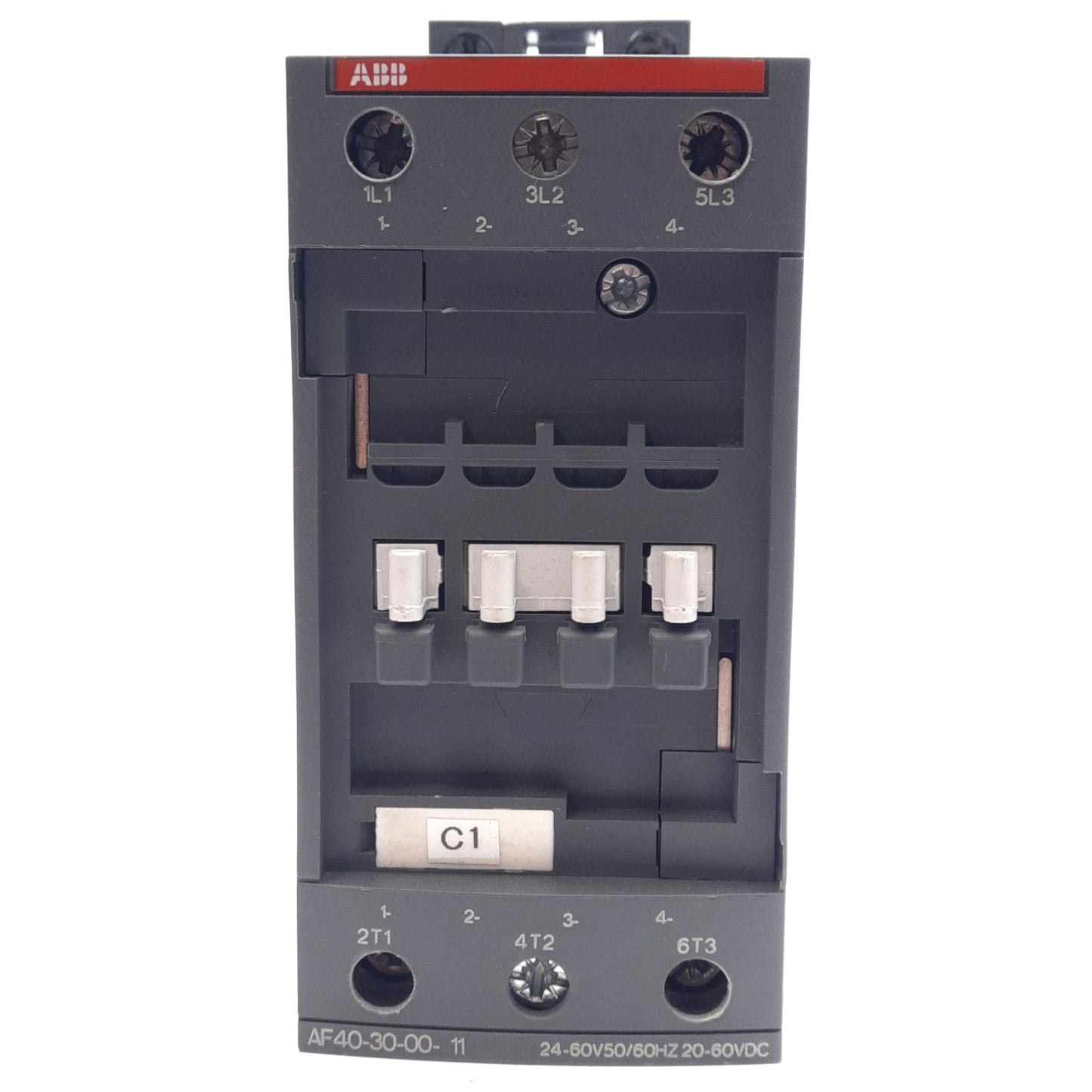 Used ABB AF40-30-00-11 Contactor, 3-Pole, 600VAC 60A, 40HP, 24-60VAC/20-60VDC Control