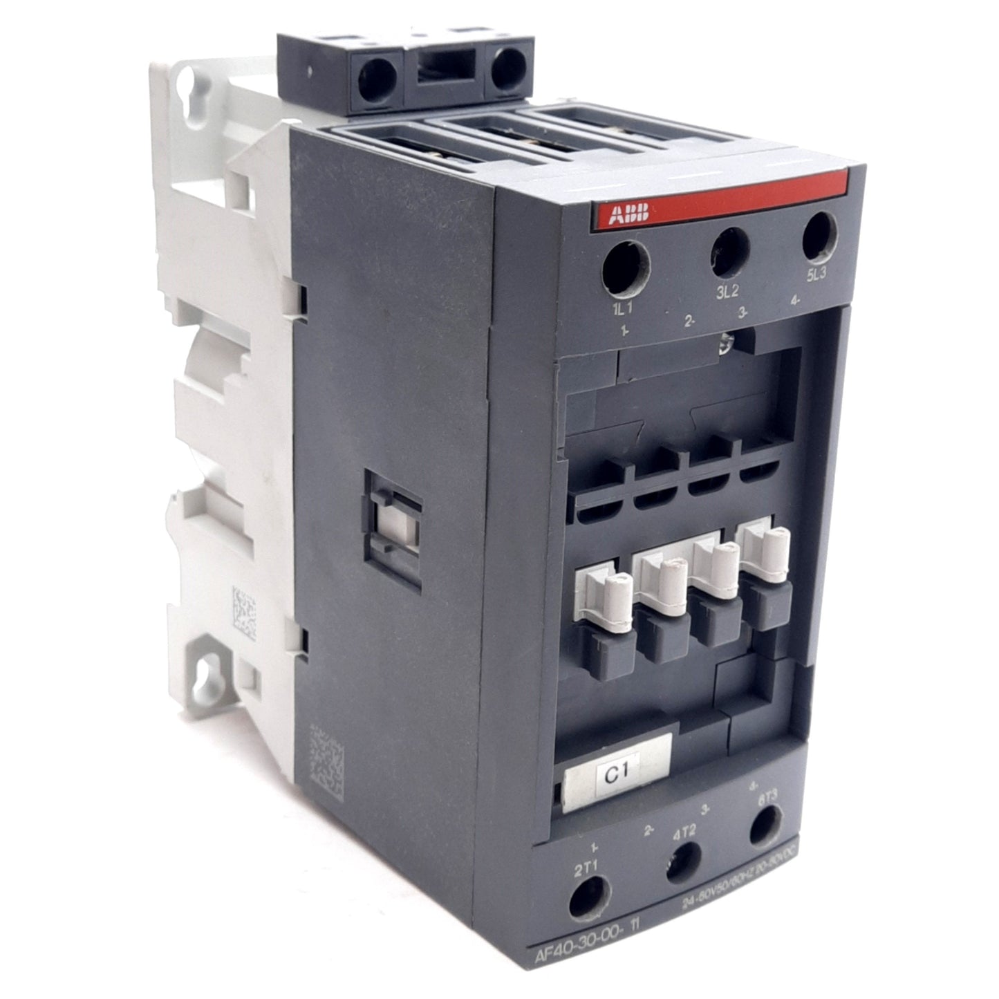 Used ABB AF40-30-00-11 Contactor, 3-Pole, 600VAC 60A, 40HP, 24-60VAC/20-60VDC Control