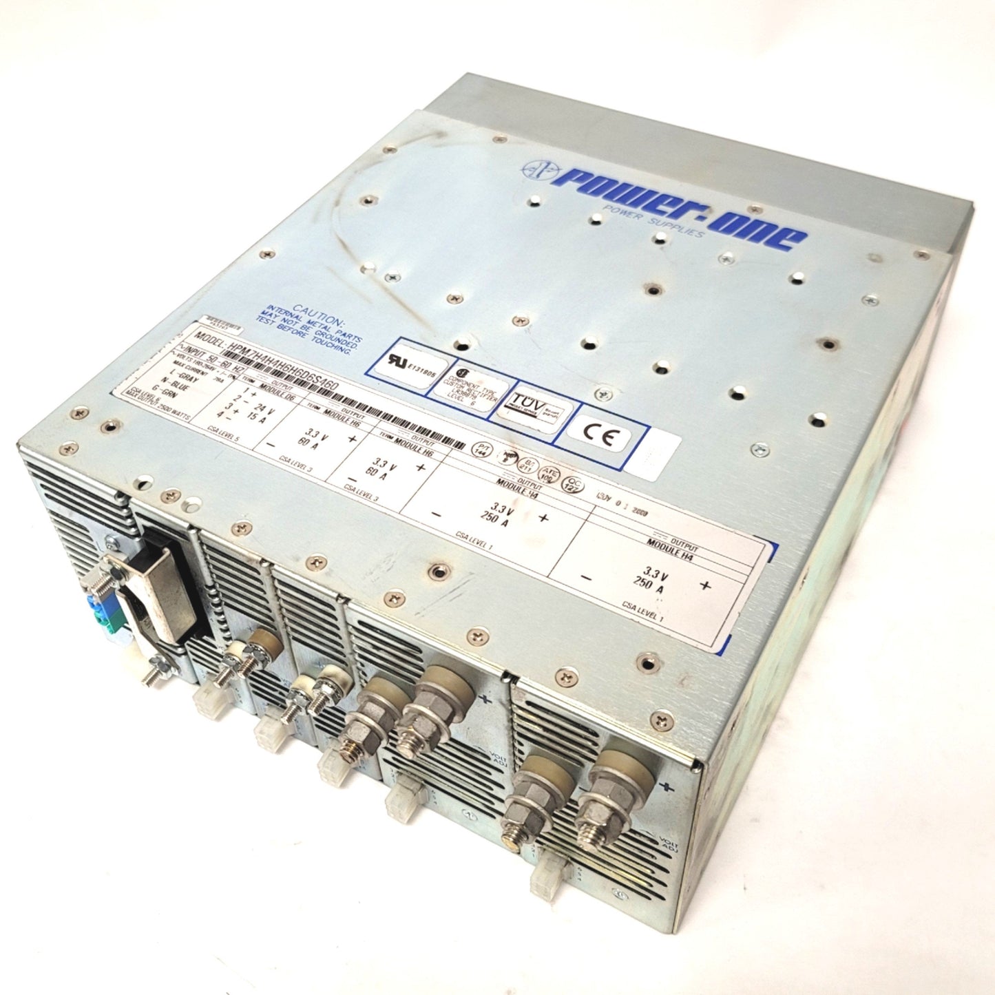 Used Power One HPM7H4H4H6H6D6S460 Modular Power Supply 2500W, 3.3VDC 250A, 24VDC 15A