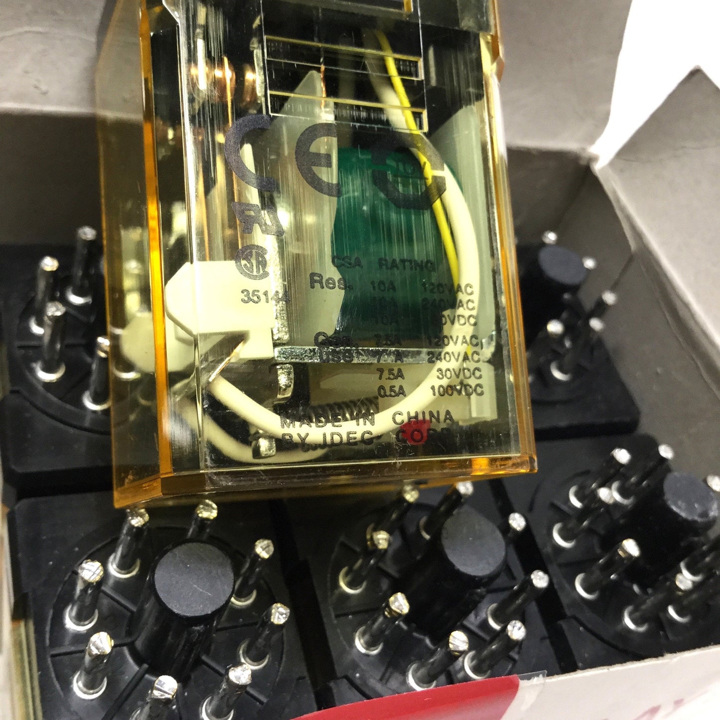 New – Open box Lot of 7 IDEC RR2P-UL DC24V Plug-In Power Relays, 24VDC Coil, 10A DPDT, 8-Pin