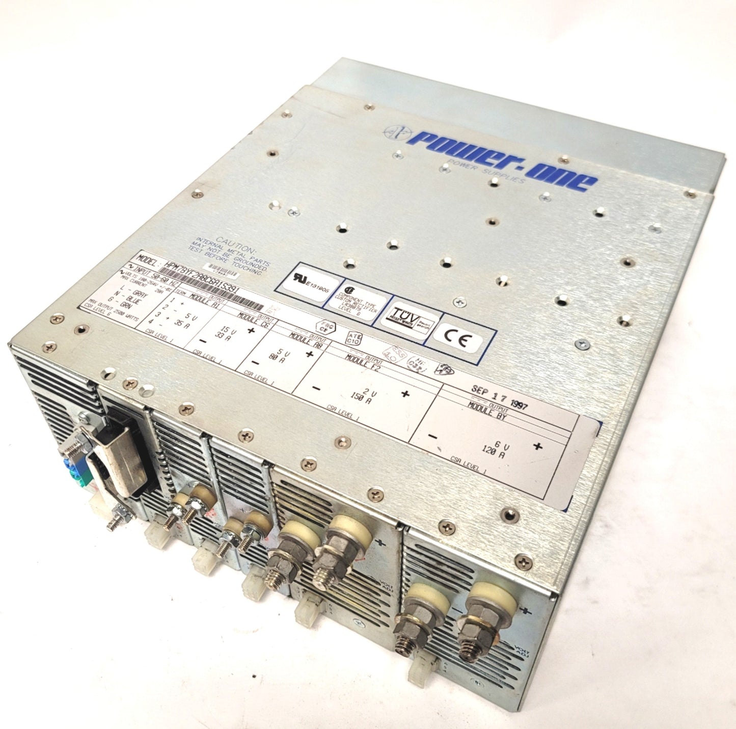 Used Power One HPM7BYF2A8C6A1S391 Modular Power Supply 2500W, 2VDC, 5VDC, 6VDC, 15VDC