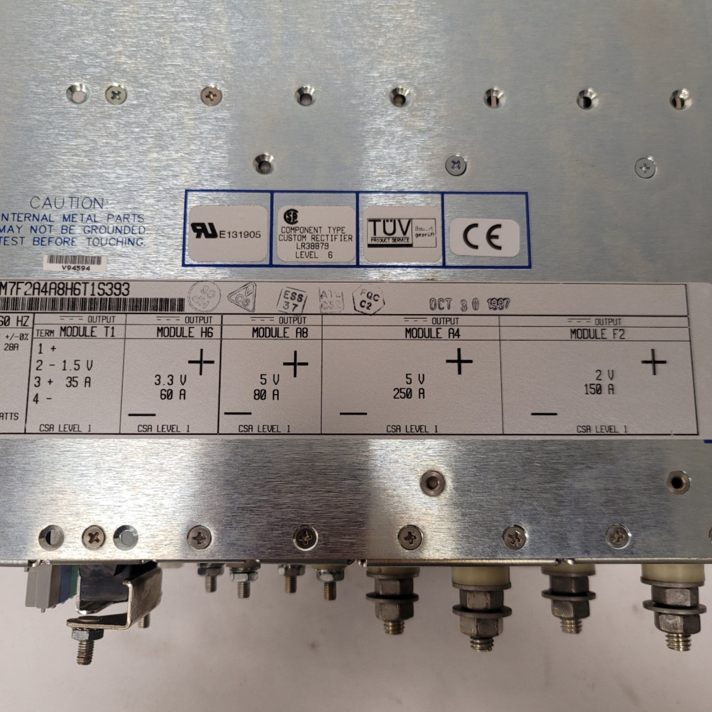 Used Power One HPM7F2A4A8H6T1S393 Modular Power Supply 2500W, 1.5V, 2V, 3.3V, 5V