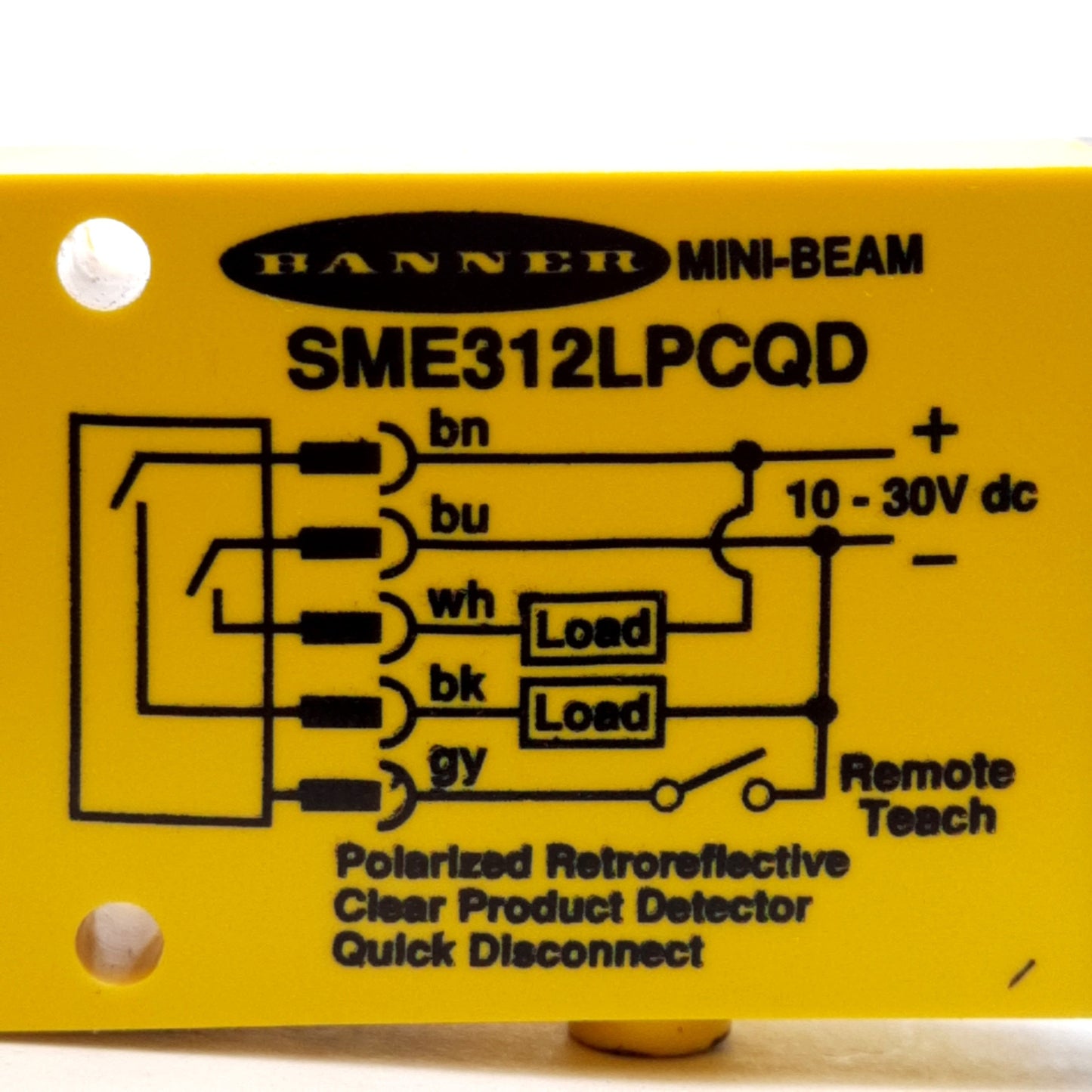 New – Open box Banner SME312LPCQD Photoelectric Sensor, NPN/PNP, 1m Range, 10-30VDC, 5-Pin Euro