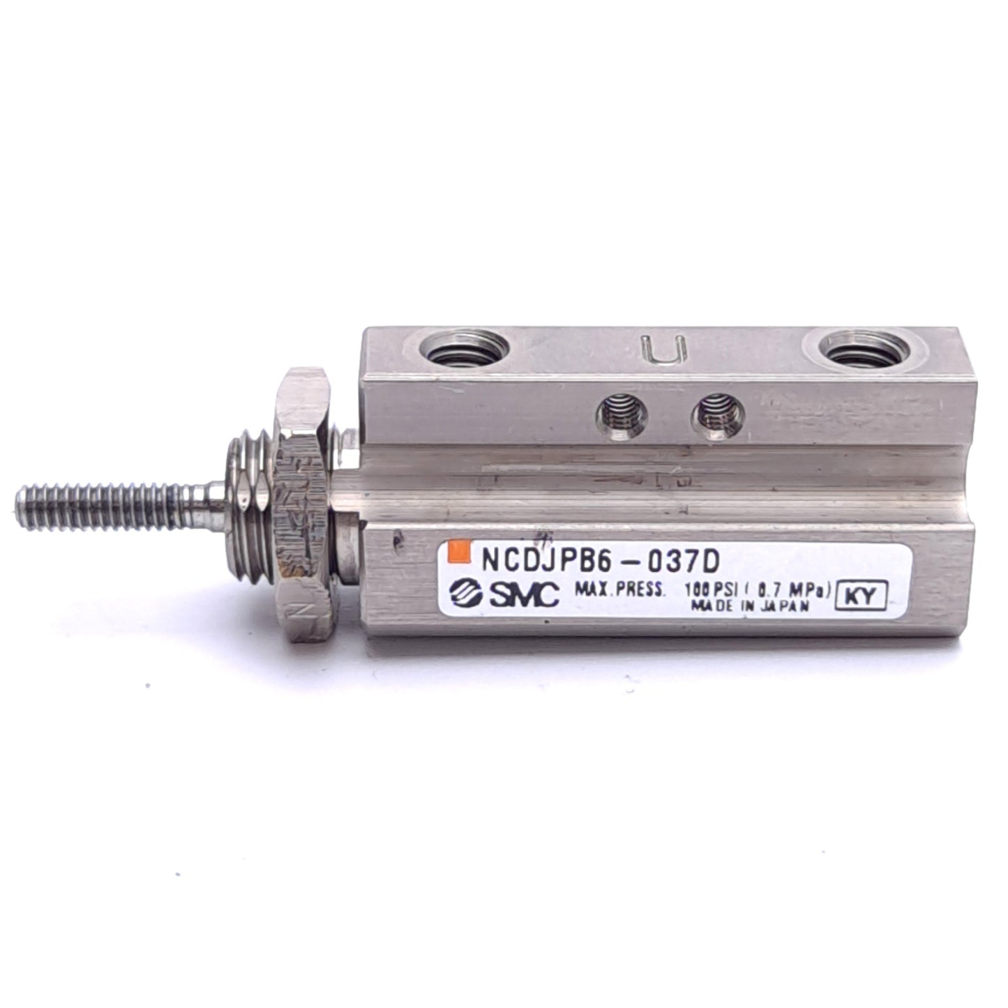 Used Lot of 2 SMC NCDJPB6-037D Pin Cylinder, ø1/4in Bore, 3/8in Stroke, 100psi Max