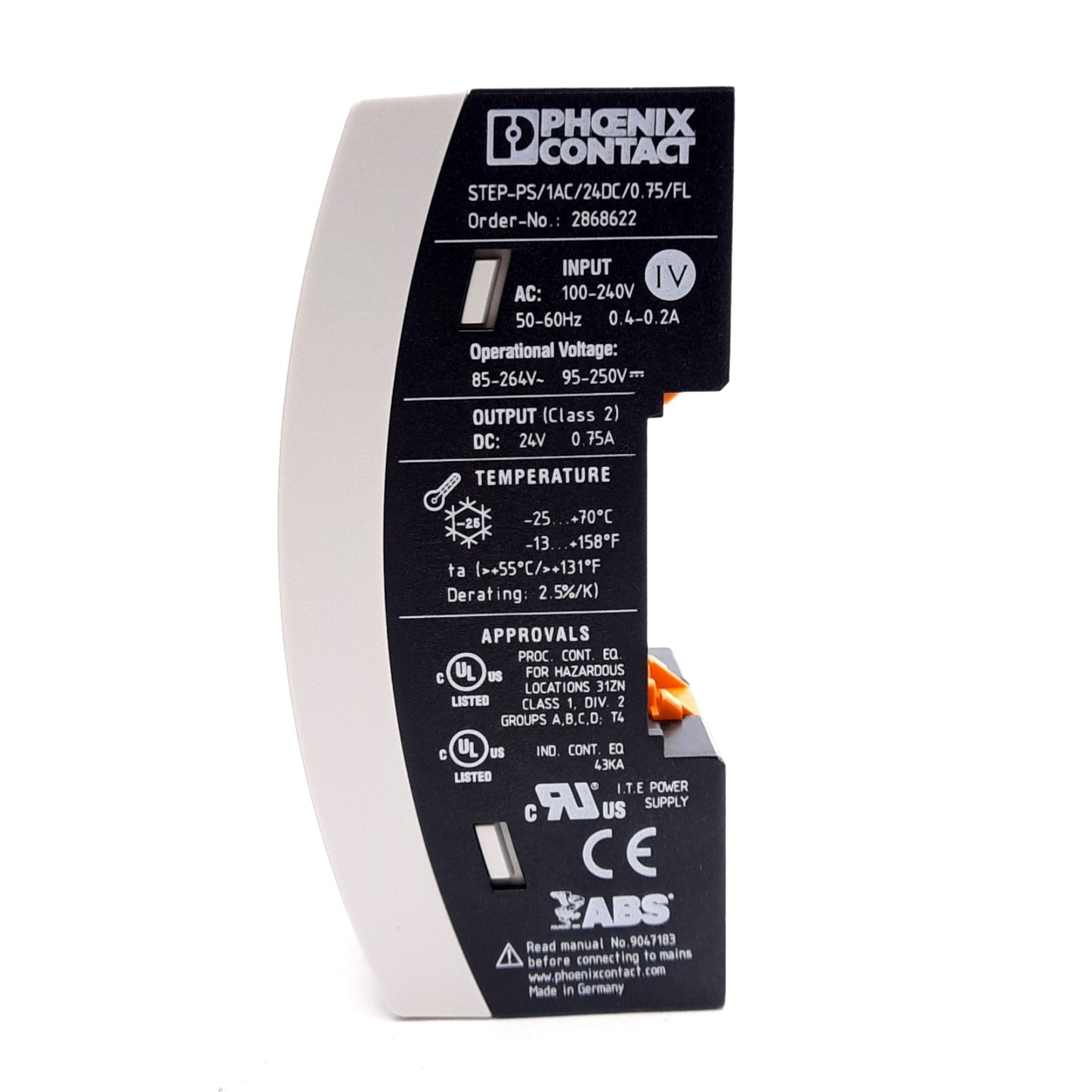 New – Open box Phoenix Contact 2868622 Power Supply Unit, 100-240VAC IN, 24VDC OUT, DIN Rail