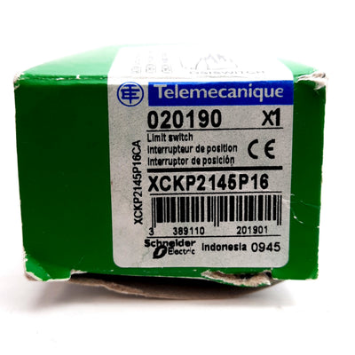 New – Open box Telemecanique XCKP2145P16 Snap Action Limit Switch 2-Pole 1NC+1NO 240VAC/250VDC