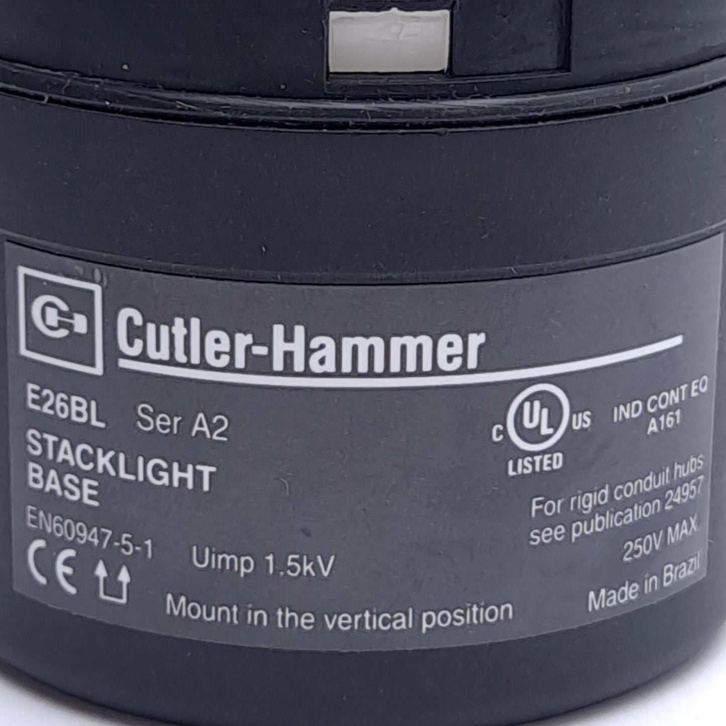 Used Eaton Cutler Hammer E26BL Stack Light Base Module, 12-240VAC/DC Supply