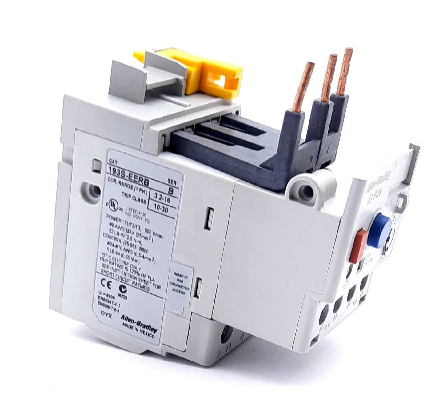 Used Allen Bradley 193S-EERB Overload Relay Single Phase Trip Class 10-30 3.2-16A